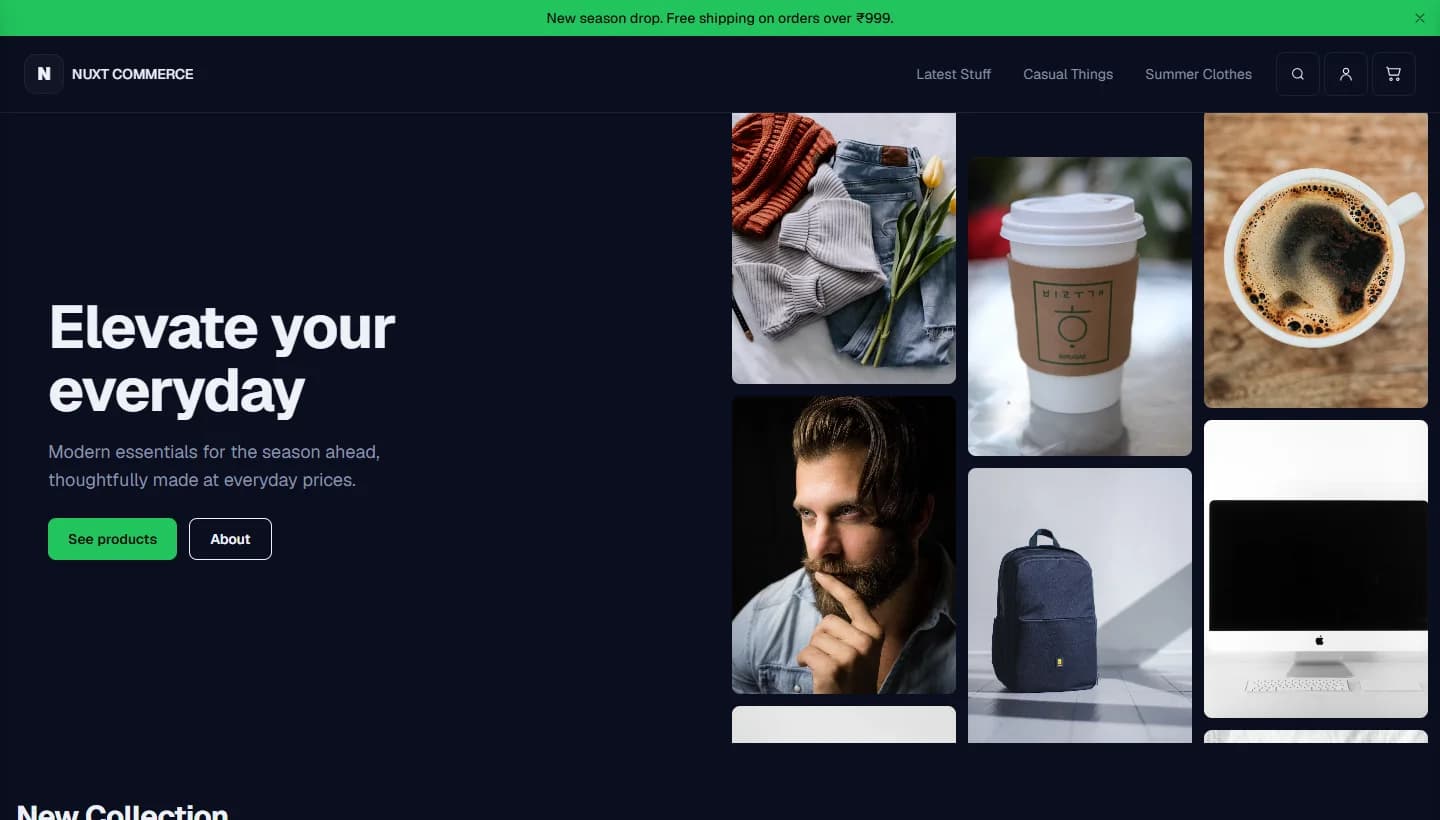 Collage template homepage